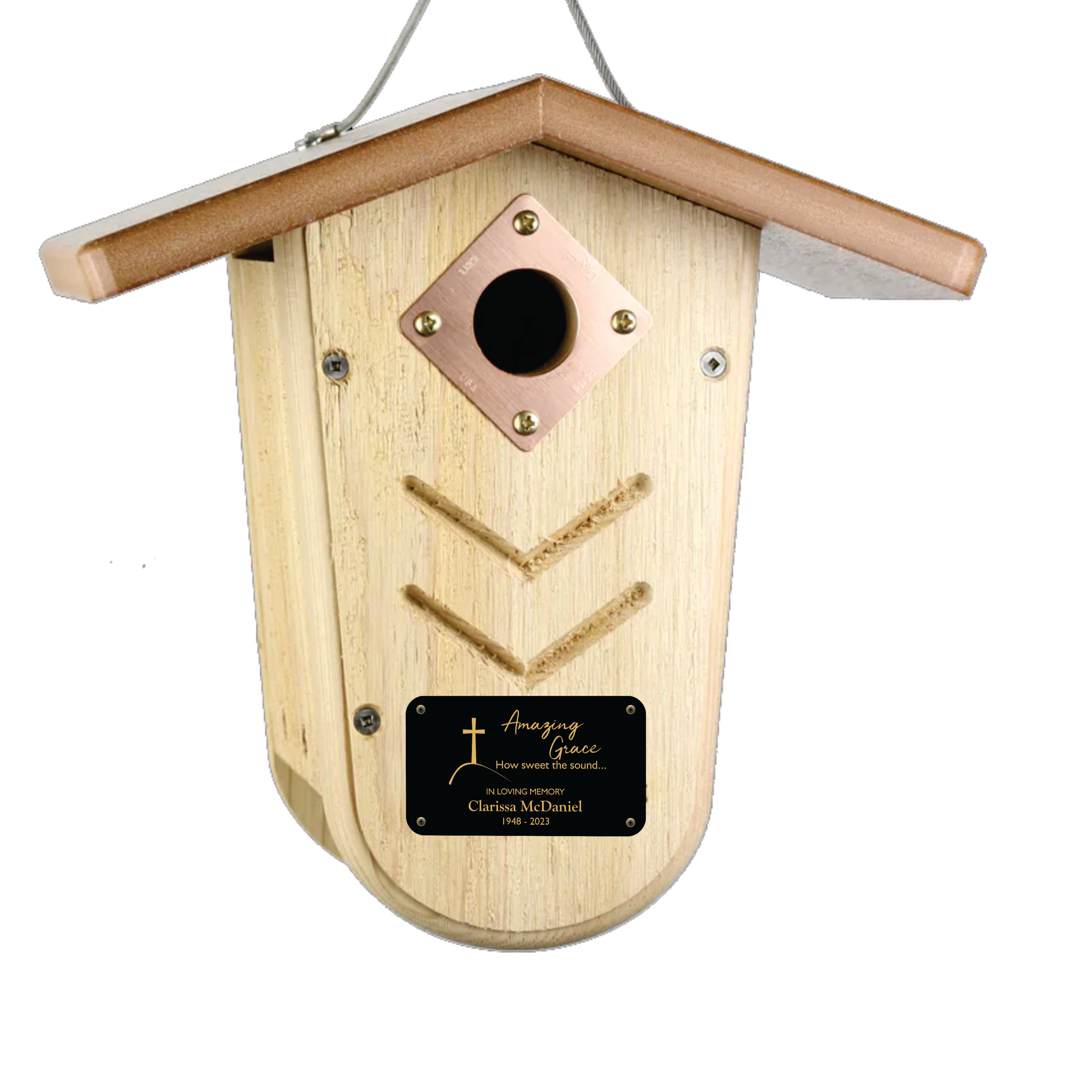 Personalized Memorial Birdhouse | Amazing Grace How Sweet the Sound | Nesting Box | Made in USA