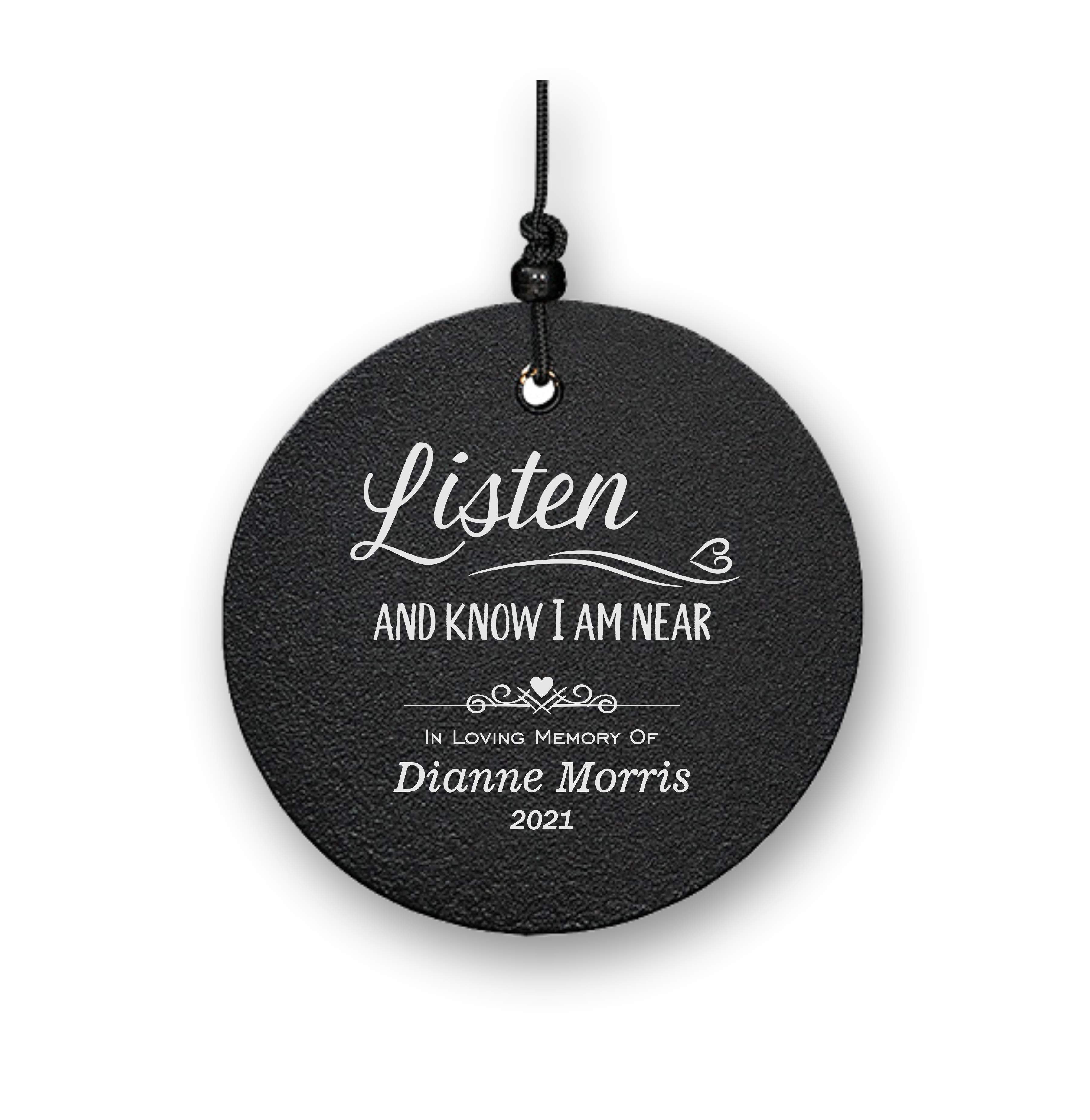 Listen and Know I am Near Memorial Wind Chime | Corinthian Bells | Made in USA