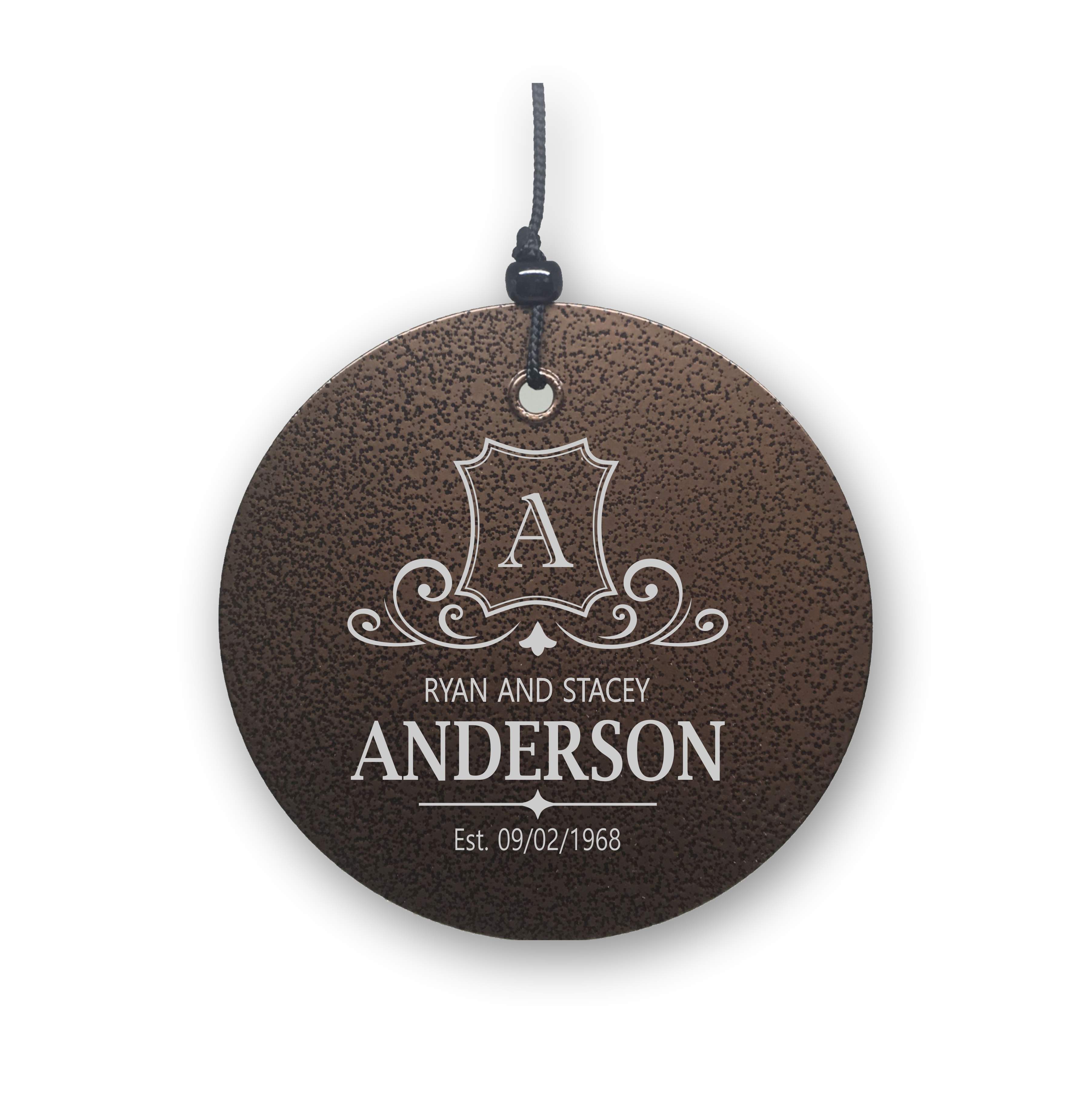 Personalized Anniversary Monogram Wind Chime | Corinthian Bells | Made in USA