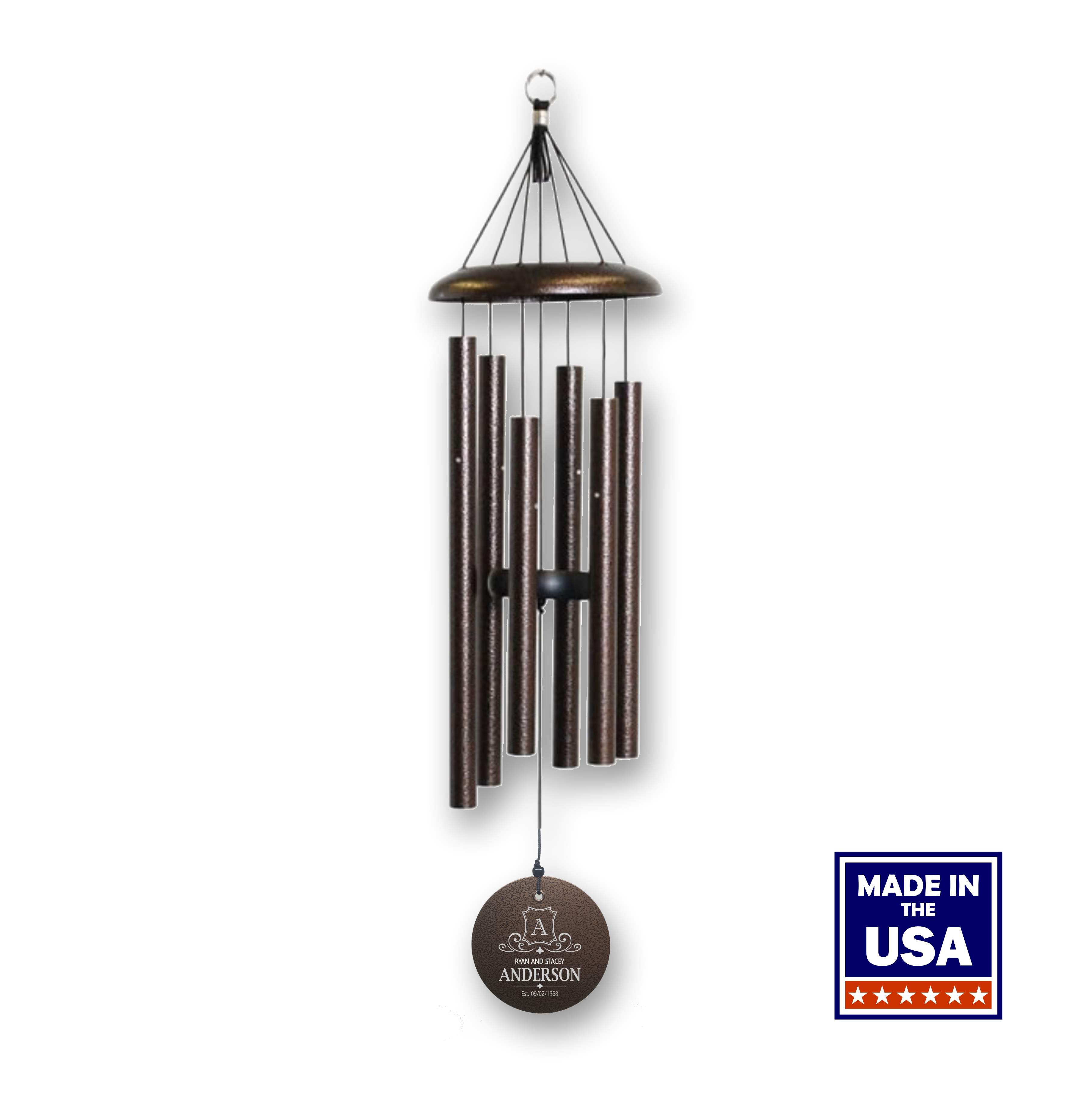Personalized Anniversary Monogram Wind Chime | Corinthian Bells | Made in USA