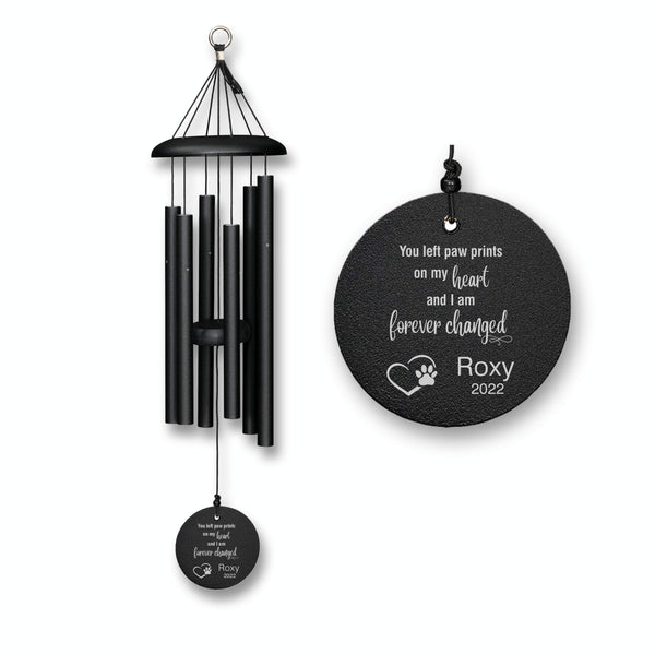 Pet Memorial Wind Chime | You Left Paw Prints on my Heart | Made in USA