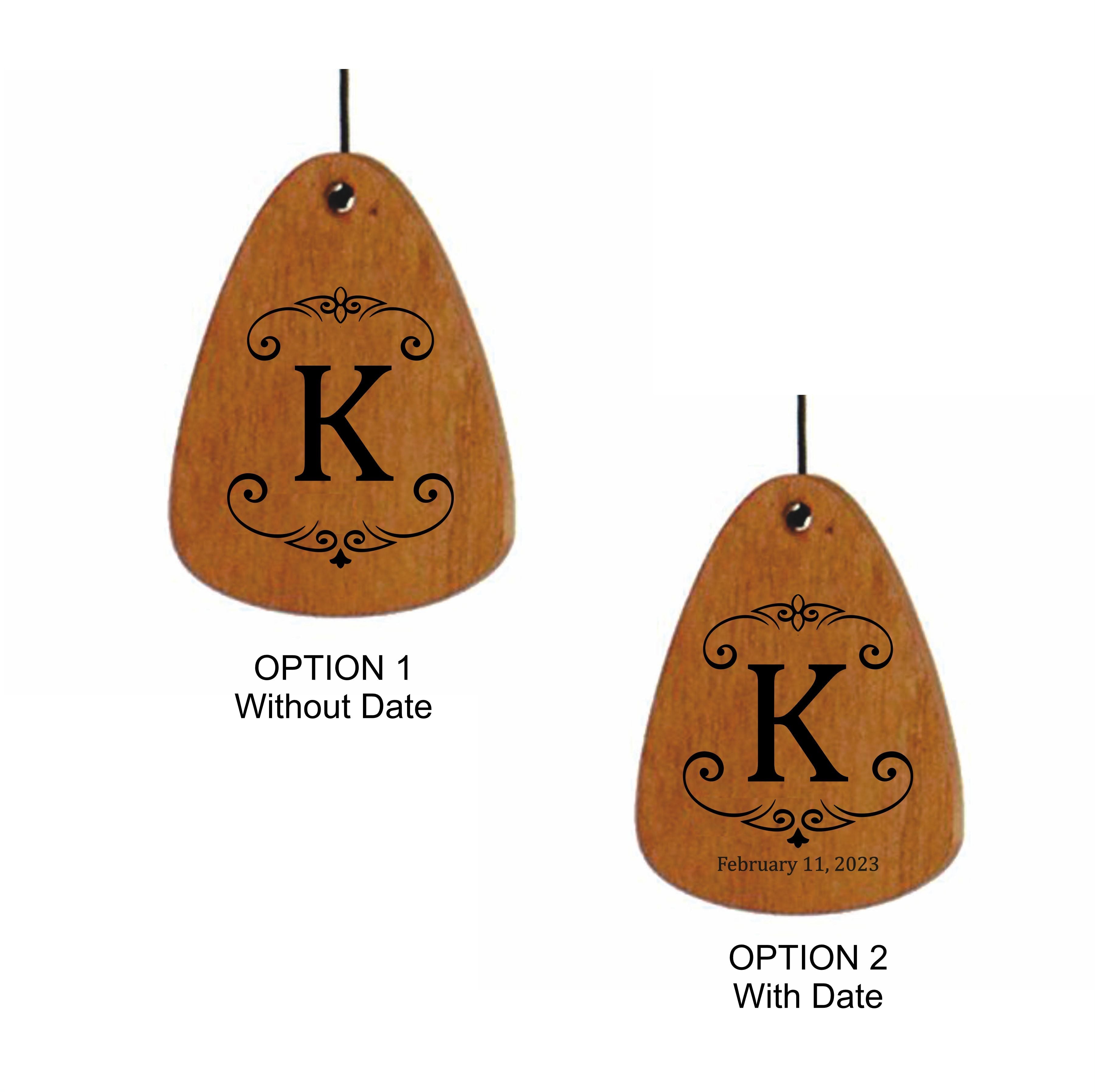 30-inch Silver - Initial Monogram Wind Chime