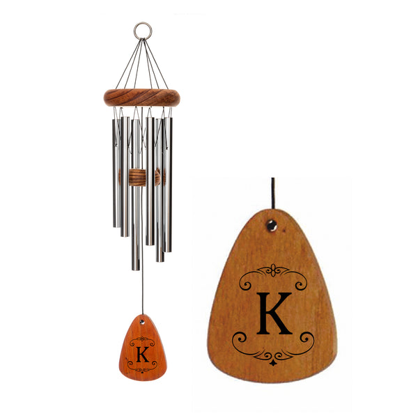 18-inch Silver - Initial Monogram Wind Chime