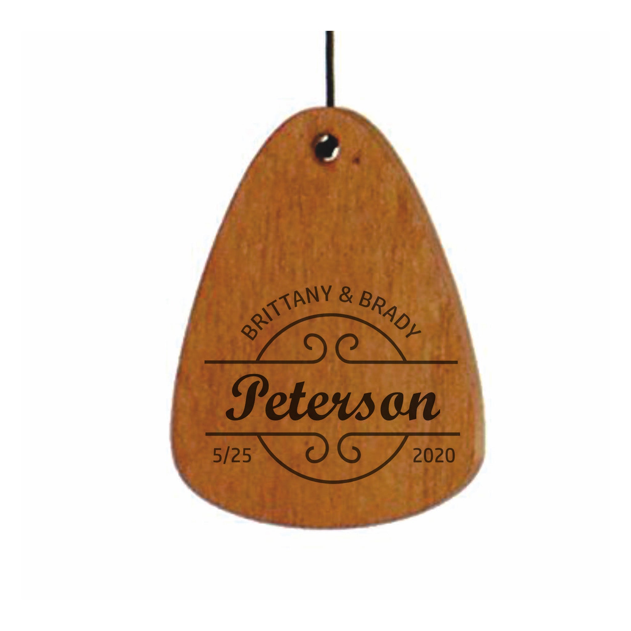 18-Inch Bronze - Anniversary Wood Wind Chime - Personalized