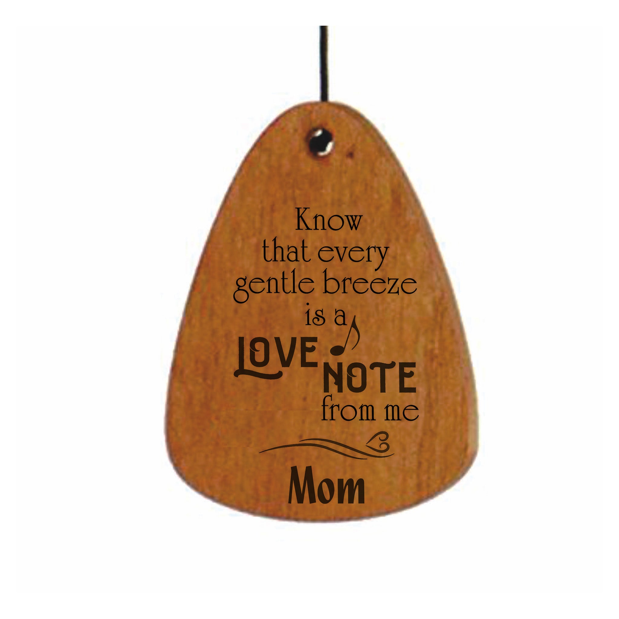 Wooden wind sail with engraved text 
