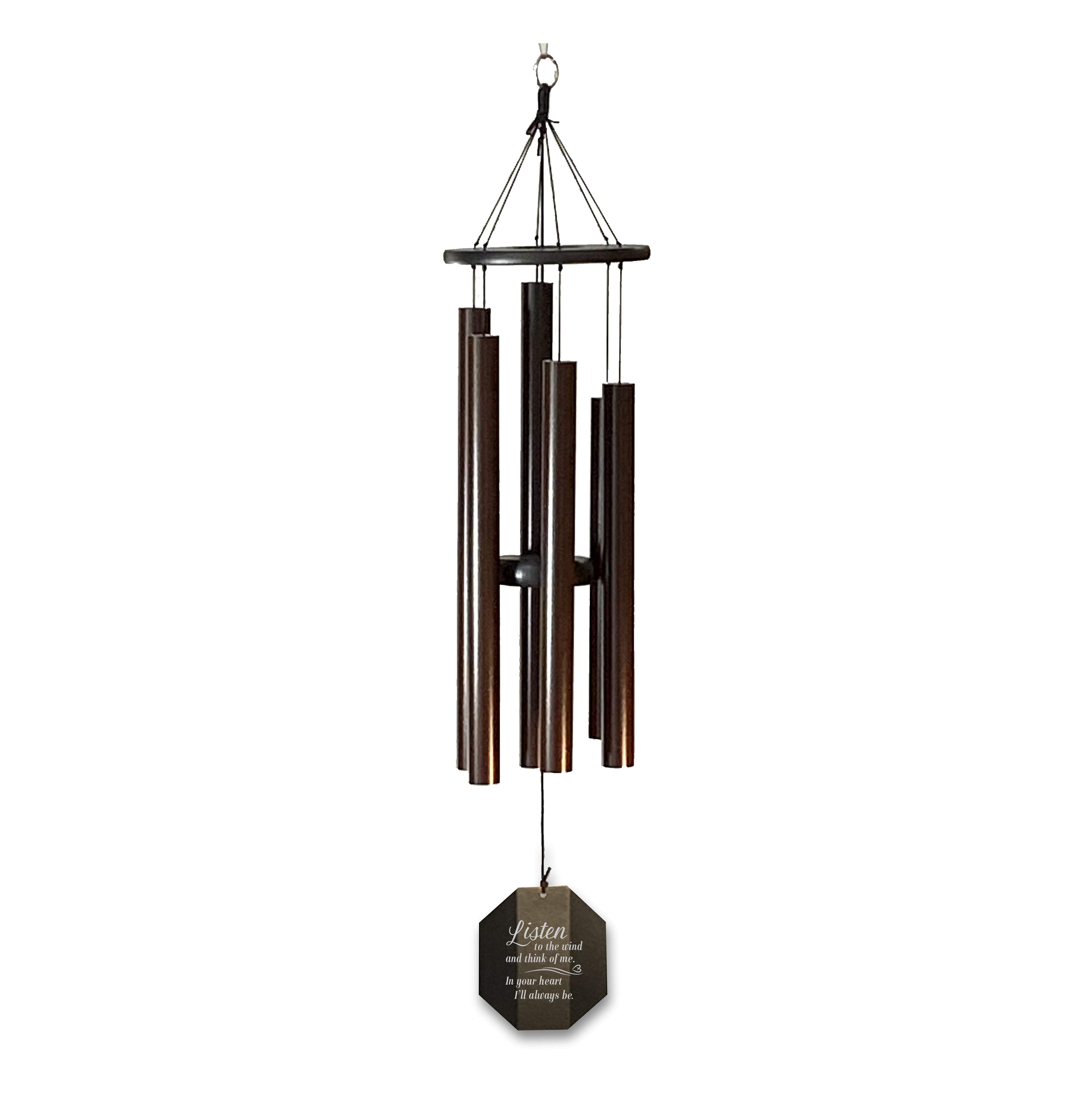 Personalized Memorial Wind Chime | Listen to the Wind In Your Heart I'll Always Be | Large Wind Chime | Made in USA