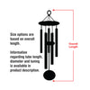Wind chime diagram showing how to measure overall length on a white background