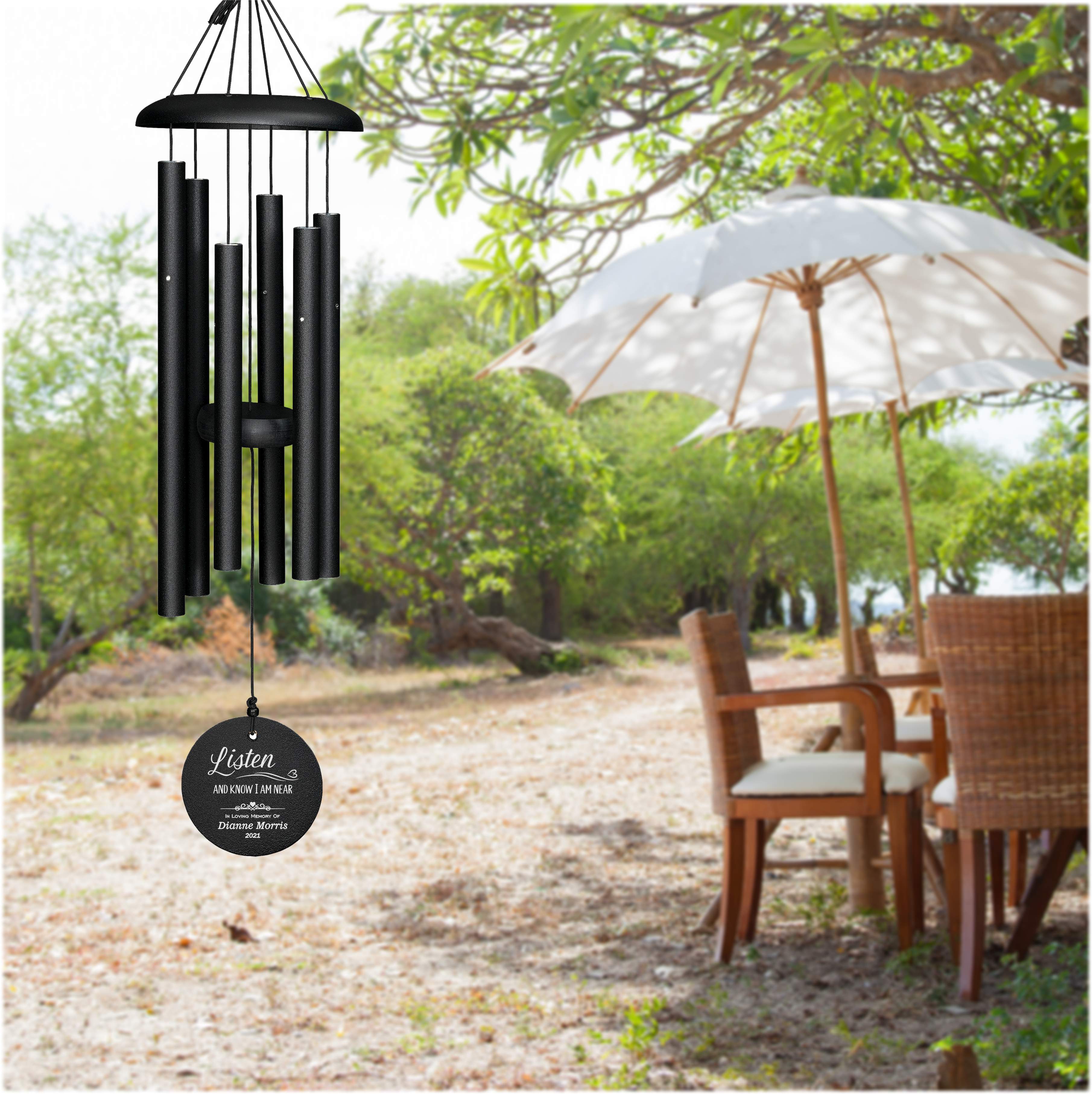 Listen and Know I am Near Memorial Wind Chime | Corinthian Bells | Made in USA