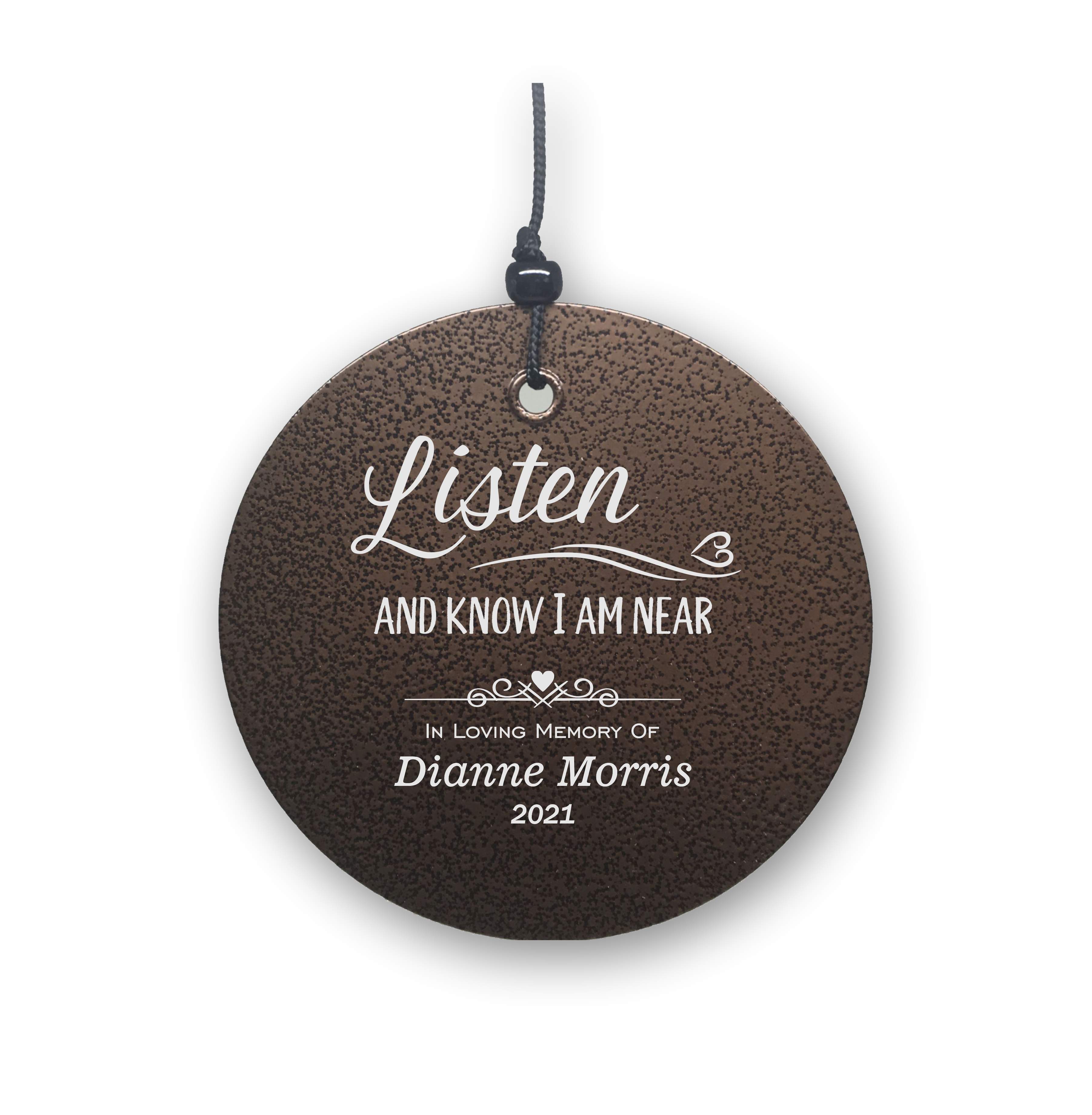 Personalized Listen and Know I am Near Memorial Wind Chime | Corinthian Bells | Made in USA