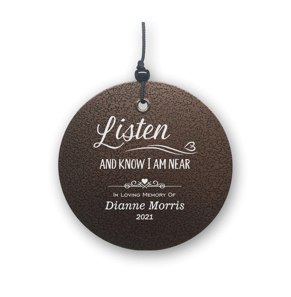 Personalized Listen and Know I am Near Memorial Wind Chime | Corinthian Bells | Made in USA