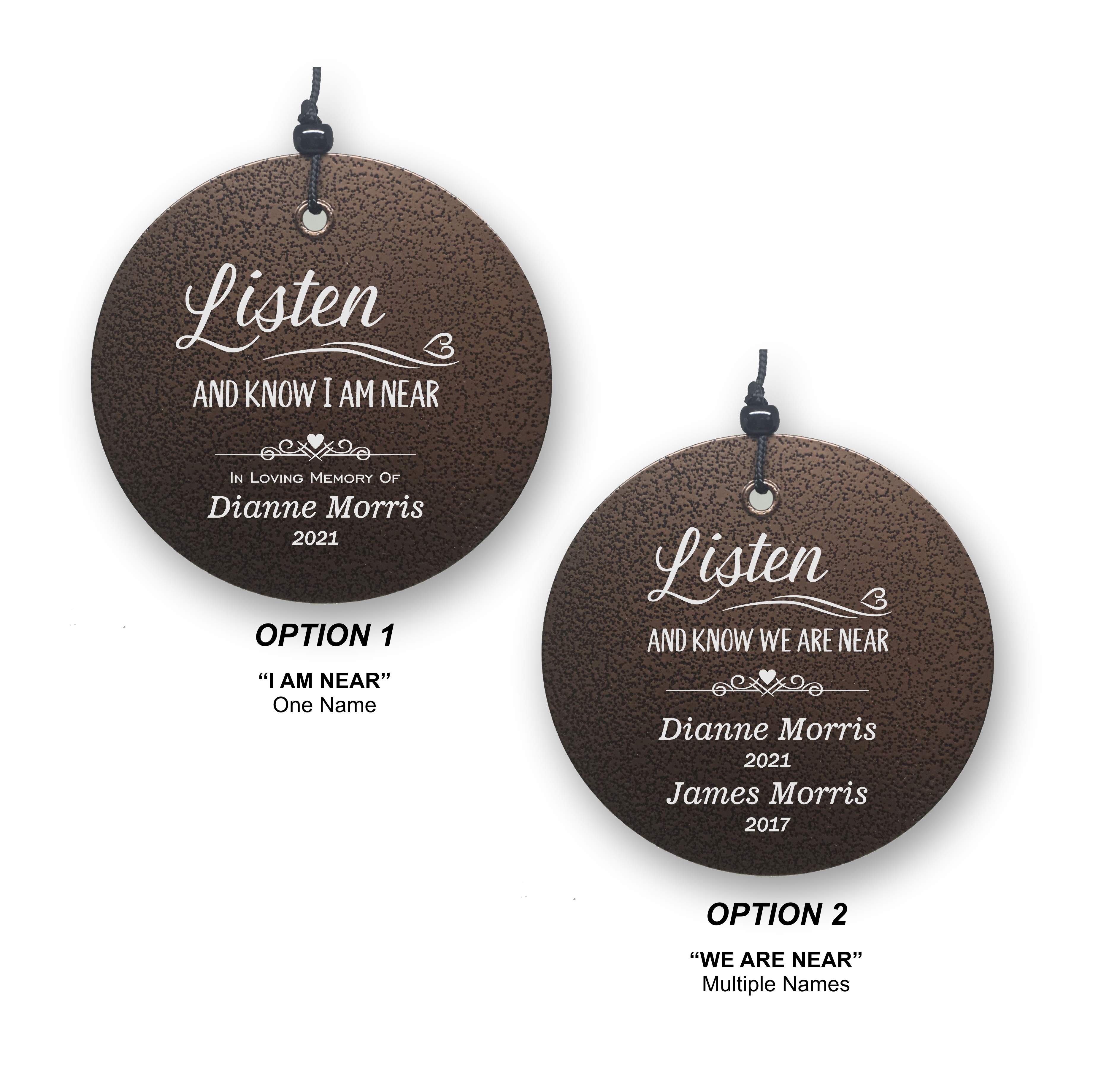 Personalized Listen and Know I am Near Memorial Wind Chime | Corinthian Bells | Made in USA