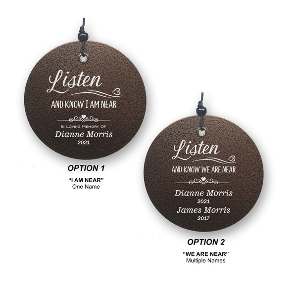 Personalized Listen and Know I am Near Memorial Wind Chime | Corinthian Bells | Made in USA