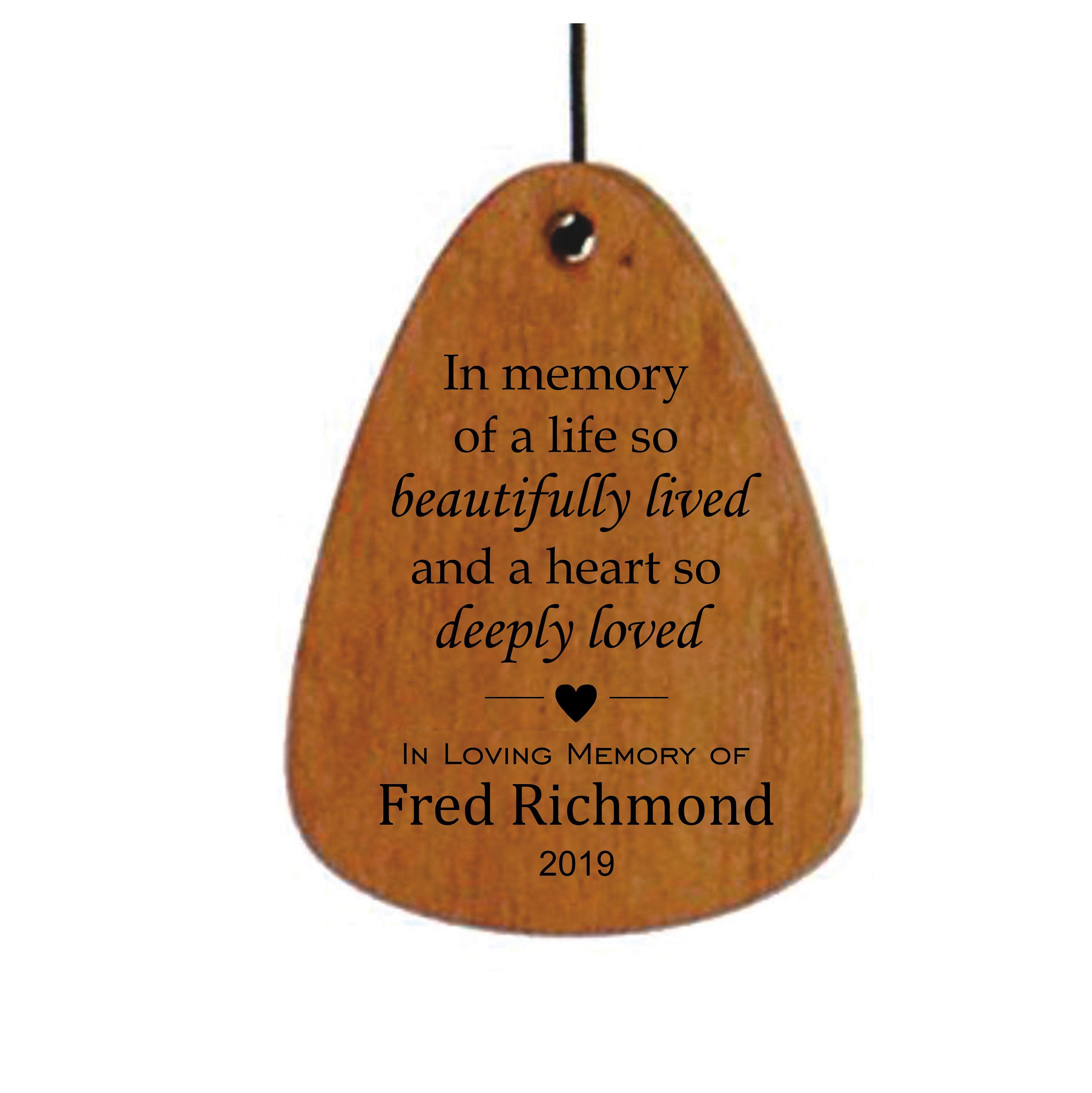 18-Inch Memorial Wind Chime-Bronze, In memory of a life so beautifully lived, Sympathy Gift, Bereavement gift, Personalized Wind Chime